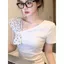 Áo thun ngắn tay kiểu dáng rộng không đều phong cách Hàn Quốc dành cho nữ Thiết kế mùa hè Niche Hot Girl Slanted Vai Top