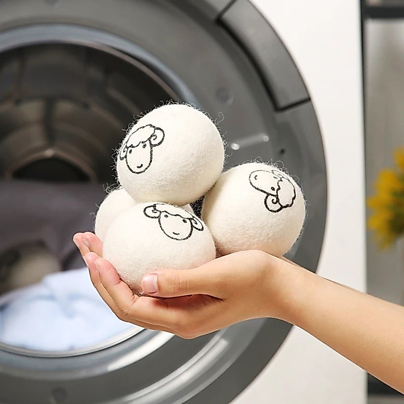Mặt Trăng 6 Chiếc Len Máy Sấy Bóng Có Thể Tái Sử Dụng Làm Mềm Giặt Quần Áo Máy Giặt Sấy Phụ Kiện Máy Giặt