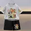 Bộ đồ ngắn tay + quần Short (90-140) Hợp thời trang Thoải mái phù hợp với mọi trận đấu
