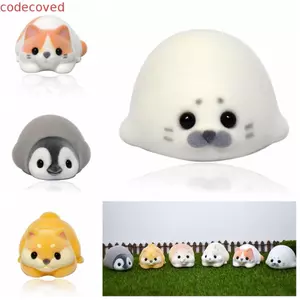 MECOVED Hamster Đồ chơi mô hình, Búp bê mèo con Mèo con Đồ trang trí động vật, Sáng tạo Mini Hoạt hình Kawaii Chim cánh cụt Seal Doll Trang trí máy tính để bàn