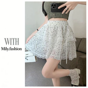 Milyfashion Ren Ren Váy Bánh Ngọt Váy Ngắn Phù Hợp Với Chấm Bi In Phong Cách Mới Y2K Phong Cách Ba Lê