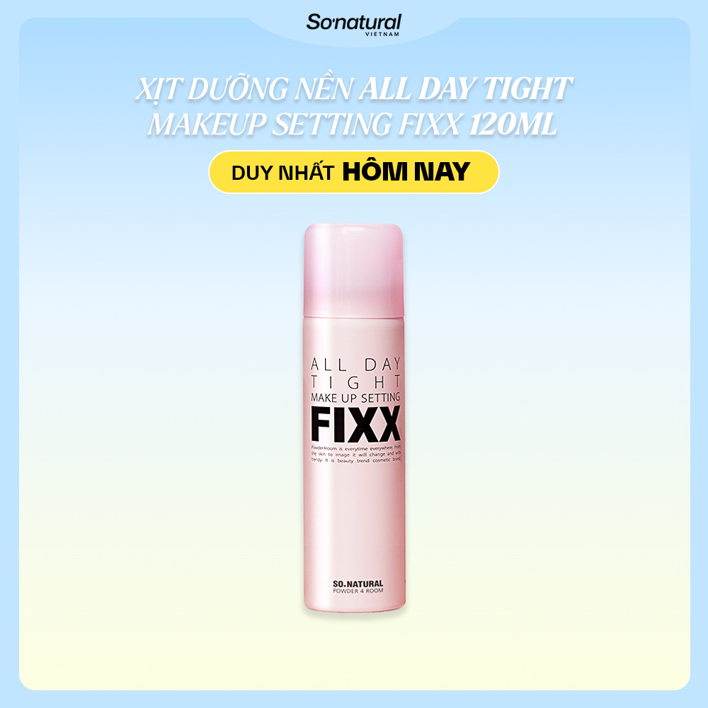 [Bán chạy nhất][120ml] Xịt Khóa Makeup Toàn Diện, Hiệu Ứng Căng Bóng, Nền Mịn Lì Trên Da All Day Setting Fixx So Natural