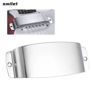 Tấm bìa xe bán tải âm trầm SMILE, Màu bạc với 2 vít gắn Bảo vệ nắp bán tải, Lỗ khoan trước chuyên nghiệp Vỏ bán tải bằng kim loại Bộ phận thay thế đàn Guitar bass