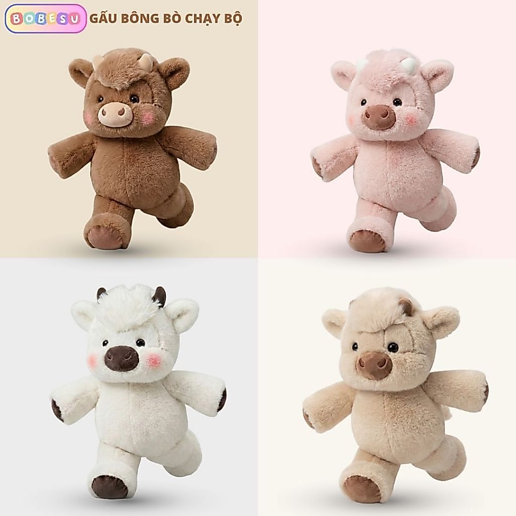 Gấu Bông Con Bò Sugaodi Chạy Bộ Vui Nhộn Dễ Thương, Thú Nhồi Bông Trâu Bò Lắc Chân Làm Quà Tặng Vui Vẻ Cho Bé,Bạn Nữ/Nam
