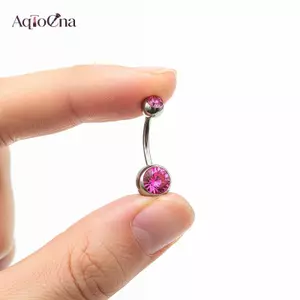 AqToCna Nhẫn Bụng Kim Cương Giả Cao Cấp Thép Không Gỉ Cho Nữ Đi Chơi Đêm Và Lễ Kỷ Niệm AqToCna
