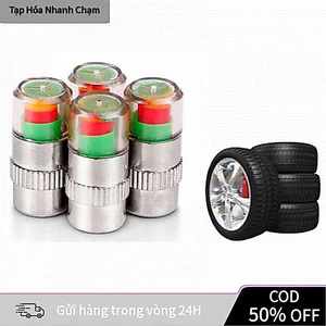 Nắp Van Cảm Biến Áp Suất Lốp 3 Màu – Cảnh Báo An Toàn, Lắp Được Cho Nhiều Dòng Xe