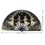 QUERY Kung Fu Fan, Quạt cầm tay lớn di động 33cm 13in, Phong cách phù thủy màu đen cầm tay gấp tay hiệu suất