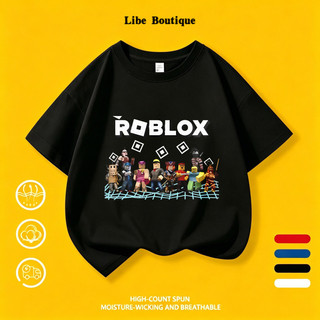 COD✅(Hồ Chí Minh) Áo thun xanh lá cotton in chữ Roblox đoàn nhân vật game, size 9-65kg, thoáng mát thấm mồ hôi