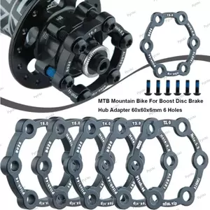 Vòng đệm xe đạp leo núi PYCOU MTB, Bộ chuyển đổi trung tâm phanh đĩa tăng cường màu đen 44mm, Má phanh 6 lỗ 60x60x6mm
