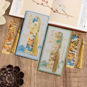 Phong Cách Trung Hoa Koi Series Kim Loại Đánh Dấu Trang Đồng Thau Cảm Giác Rỗng Mùa Đi Học Đẹp Tiết Kiệm Dấu Trang Với Tua Rua Món Quà Nhỏ26062606