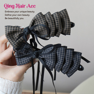 Hàn Quốc Lưới Nơ Chuối Kẹp Phong Cách Mới Streamer Phong Cách Cao Thấp Dọc Kẹp Phẳng Ngang Kẹp Dọc Kẹp Nữ