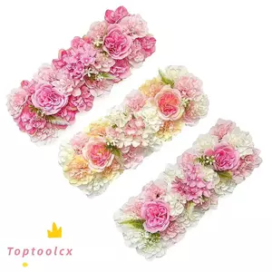 TOPTOOLCX Bảng điều khiển hoa hồng, Sắp xếp bàn hồ quang Trang trí nền tường đám cưới, Trang trí vòi hoa sen sáng tạo cho bé Đồ dùng dự tiệc hàng hoa nhân tạo