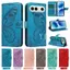YJD Ốp Lưng Cho Vivo X300FE Dập Nổi Đuôi Bướm Da Khe Cắm Thẻ Dây Đeo Tay Chống Rơi Vỏ Điện Thoại