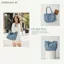 # HB # Denim Canvas Nữ Túi Tote Đeo Vai Đơn Trang Trí Nơ Đáng Yêu Túi Dung Tích Lớn Cho Trường Học Mua Sắm Tạp Hóa.