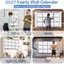 Công cụ lập kế hoạch 12 tháng GETVOW, có thể xóa được ướt & khô Jan. 2027 - Tháng mười hai. Lịch lập kế hoạch tiếng Anh hàng năm 2027, Lớp học tường lớn nhiều lớp có thể đảo ngược cao cấp