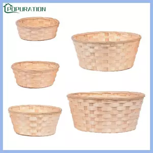 POP Hộ Gia Đình Wicker Bánh Mì Giỏ Chứa Đồ Dệt Tre Rau Hampers Khay Trưng Bày Trang Trí Giỏ Trống