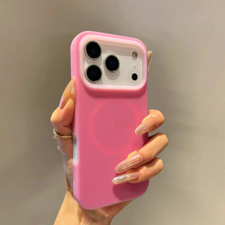 Ốp điện thoại silicon từ tính thạch màu trơn cho iPhone17 16 15 14 13 12 11 Pro Max bảo vệ camera chống sốc Vỏ lưng mềm chống rơi