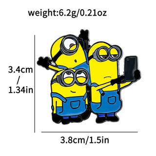 5 Cái / bộ Hoạt Hình Dễ Thương Sáng Tạo Và Cá Tính Minion Kim Loại Huy Hiệu Hợp Kim Dầu Nhỏ Giọt Thổ Cẩm Phụ Kiện Giáng Sinh