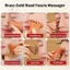 Dụng cụ nâng da mặt hạt vàng bằng đồng thau Massage làm đẹp Cheek Gua Sha Máy mát xa thoát nước bạch huyết Thư giãn điểm kích hoạt {VN}