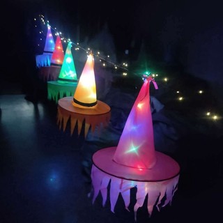 [Đến 3-5 ngày] Mũ ma có răng cưa Halloween có đèn LED | 1 / 5 Chiếc Mũ Dự Tiệc Phát Sáng Cho Trang Phục, Trang Trí Cây & Tiệc Chủ Đề Phù Thủy - Có 5 Màu Tùy Chọn