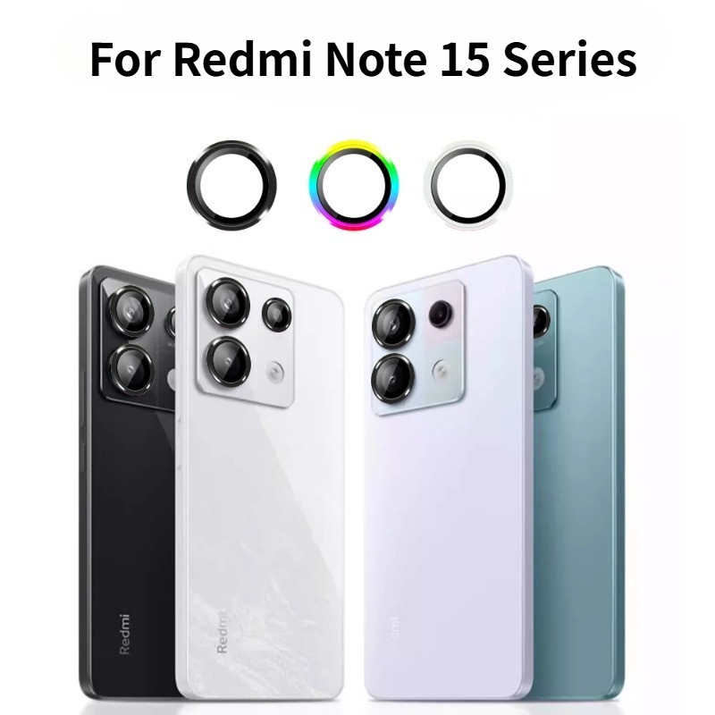 Dành Cho Redmi Note 15R 15 Pro + Pro 5G Hợp Kim Nhôm Ống Kính Máy Ảnh Kính Cường Lực Cho Redmi 15C 15 4G 5G Full Cover Kim Loại Bảo Vệ Ống Kính Máy Ảnh Nắp Vòng