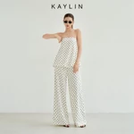 Set KAYLIN áo quây phối quần dài chấm bi chất vải bố cotton phong cách cá  tính BST Thu Đông 2025 - SET32T7 — ảnh 2