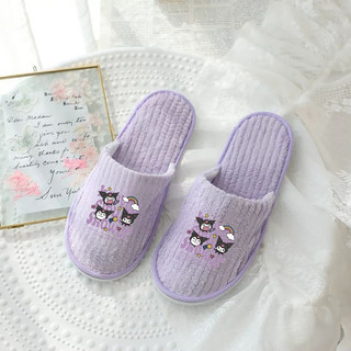 Dép đi trong nhà hoạt hình Sanrio Kuromi chất lượng cao Giày dùng một lần chống trượt cho khách sạn Home B & B Hospitality