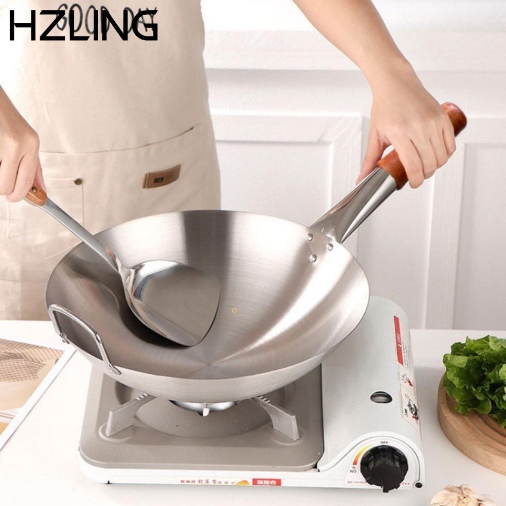 Chảo rán HZLING, Chảo inox 24 / 26 / 28 / 30cm chống dính, Tay cầm bằng ...