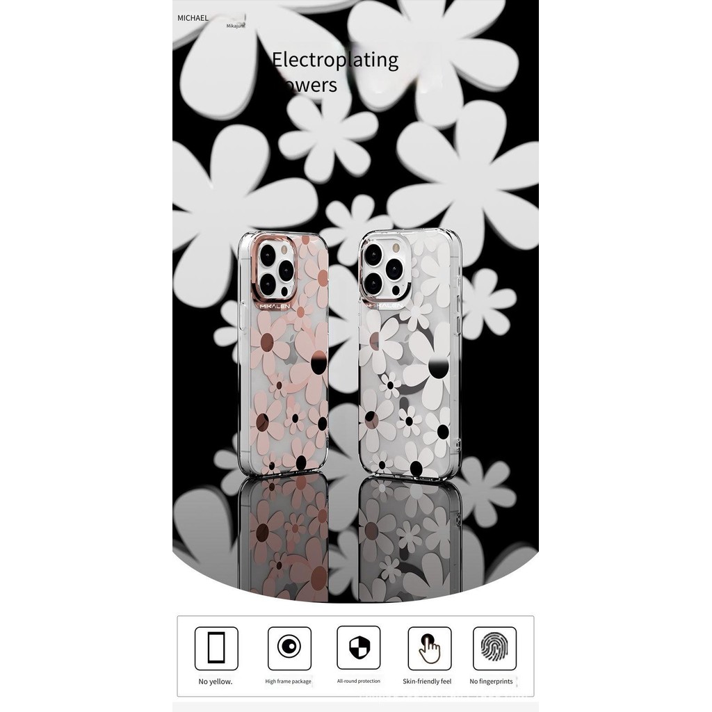 Ốp điện thoại Mikalen / Mikalen iPhone 17Pro Hoa mạ điện từ tính 16 Pro max Bao gồm tất cả chống sốc 15PM 14 Vỏ bảo vệ