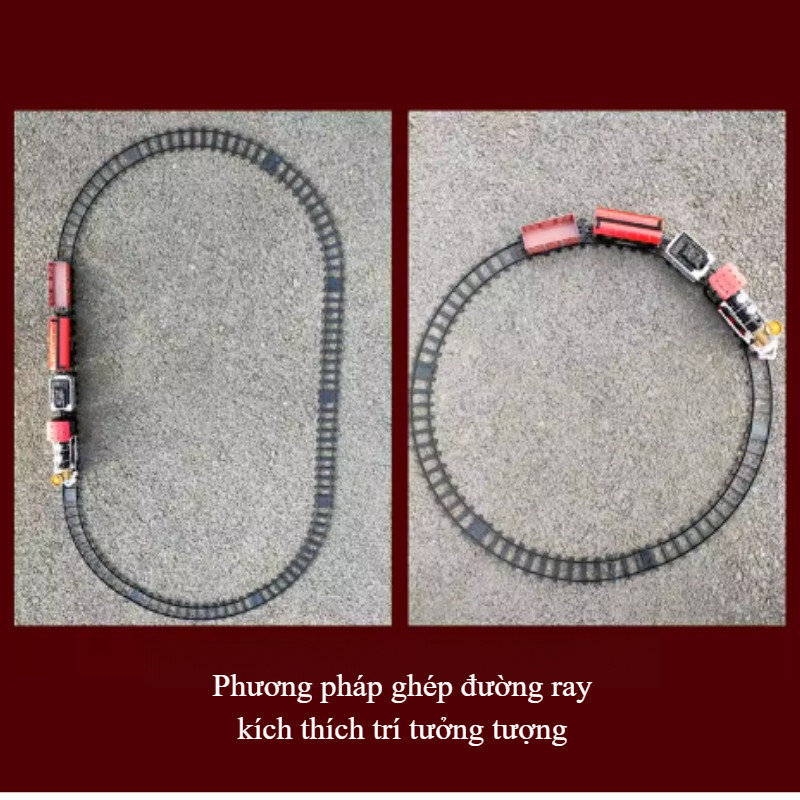 Tàu Hơi Nước DIY Phun Khói,Đồ Chơi Mô Hình Tàu Hỏa Cổ điển Chạy Trên đường Ray,Thú Vị Có Thể Làm Quà Tặng Cho Bé