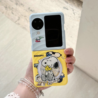 Ốp điện thoại gấp cho Oppo Find N3 Flip Boyang Design Snoopy Starman Giá đỡ từ tính Vòng tay vỏ điện thoại tpu cứng