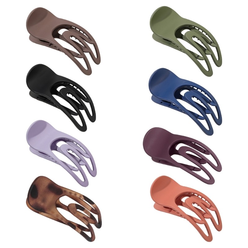 OXXGGKAO Vuốt Tóc Rộng Tinh Tế Lớn Màu Nâu Rộng Độc Đáo Barrettes Đồ Trang Trí