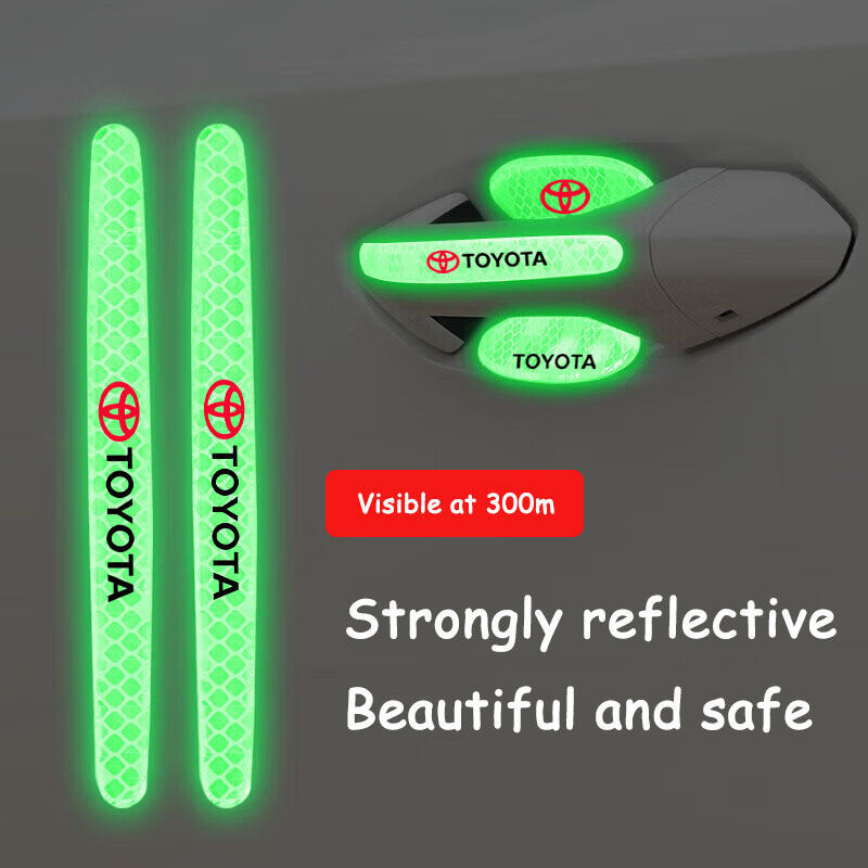 8 Miếng Tay Nắm Cửa Ô Tô Chống Trầy Xước Phim Bảo Vệ Decal Cửa Xe Bát Miếng Dán Phản Quang Dạ Quang PVC Cho Xe Toyota Innova Wigo Avensis Auris Hilux Avanza Wish Vios Agya