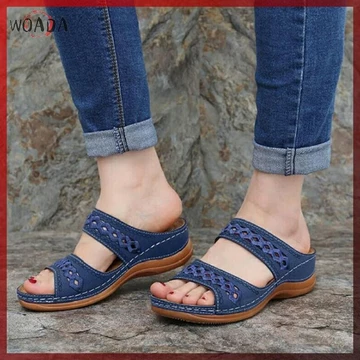 Xăng đan Nữ WOADA Đế Mềm Nêm Giày Nữ Mùa Hè Dép Med Gót Nền Tảng Xăng đan Nữ Nêm Sandalias Mujer VN