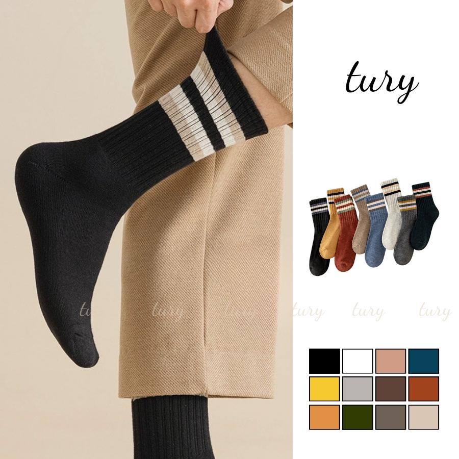 Tất Vớ Unisex Nam Nữ - Tury - Vớ Tất Len Cổ Cao Trơn Thời Trang Thu Đông - TV027