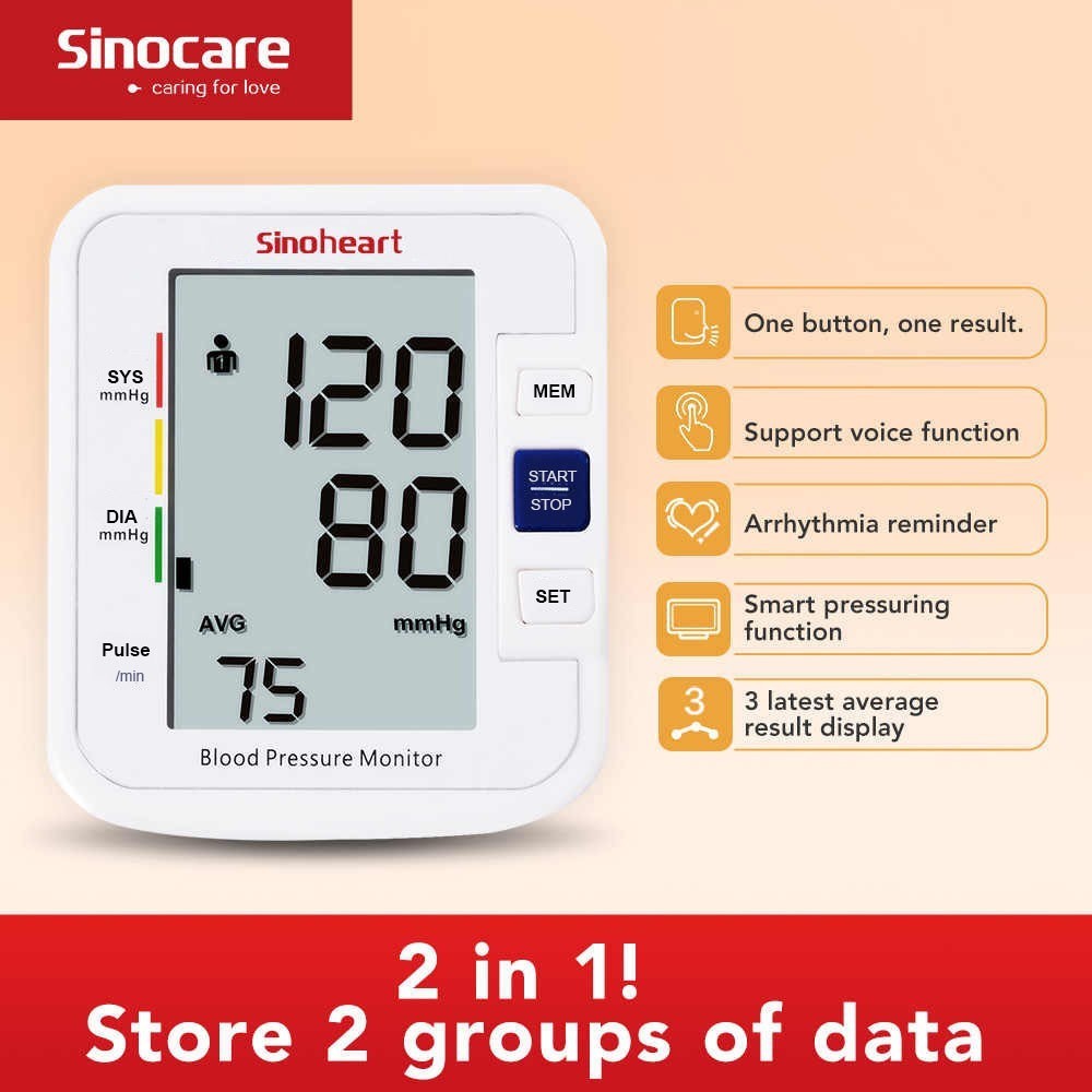 Máy đo huyết áp Sinocare BA-801 Chính Hãng (Giọng nói Tiếng Việt)