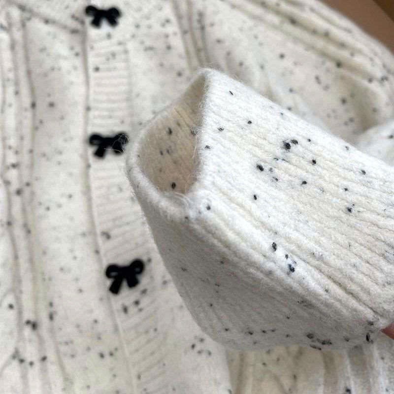 (HÀNG QC LOẠI 1) Áo len cardigan dài tay phối cúc nơ phong cách tiểu thư hàng QCCC BA SP387