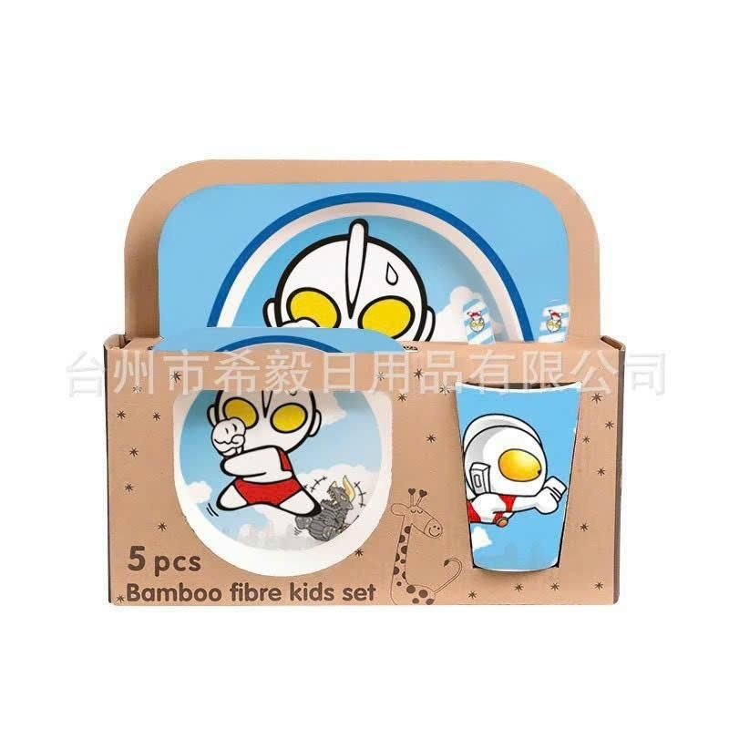 Set 5 Món Đồ Ăn Dặm Cho Bé Bằng Than Tre An Toàn Dễ Thương