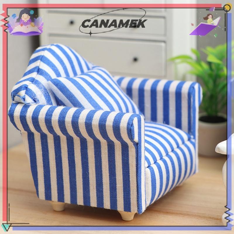 CANAMEK 1 / 12 Nhà Búp Bê Mô Phỏng Sofa Mô Hình Búp Bê Nhà Thu Nhỏ Đơn / Đôi Sofa Phòng Khách Trang Trí Nội Thất Micro Cảnh Đạo Cụ CSF