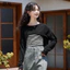 Mutu Pháp Sọc Camisole Đan Nữ Mùa Xuân 2026 Phong Cách Mới Nhỏ Bên Trong Áo Không Tay