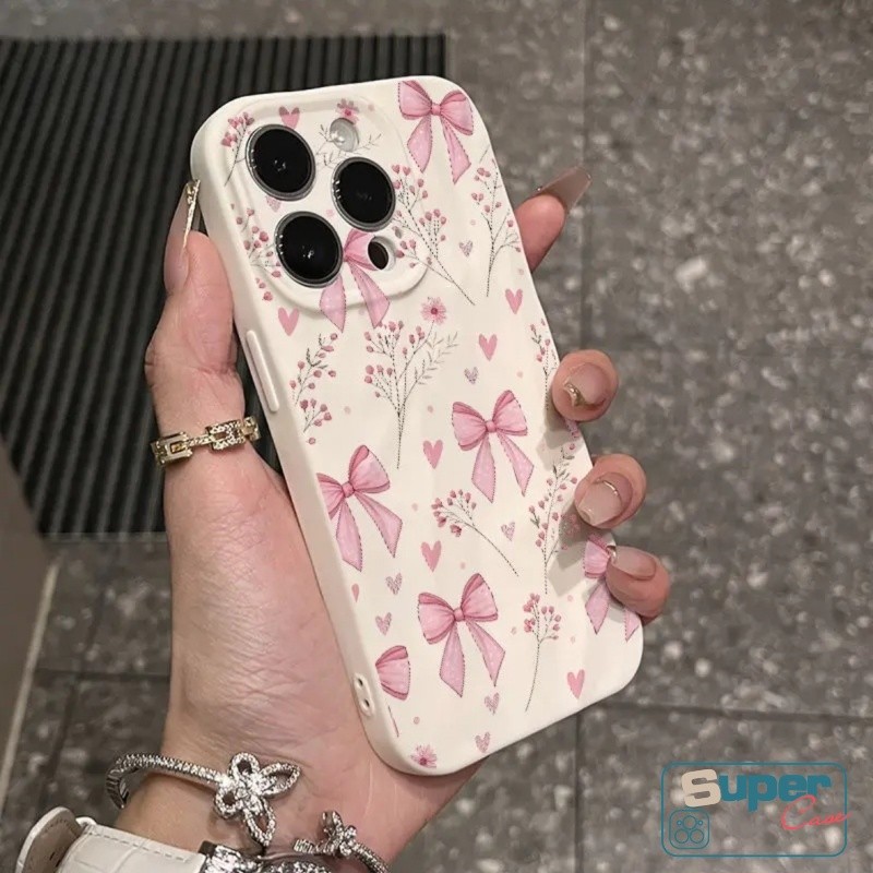 Ốp Lưng Tương Thích Cho IPhone 13 11 16 15 14 12 Pro Max XR X XS Max 16 15 13 11 Pro 16 14 15 Plus SE Thời Trang Nơ Ngọt Ngào Hoa Trái Tim Tình Yêu Bìa Mềm