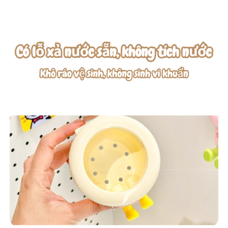 Bộ Giá Cốc Cọ Răng Treo Tường - Hình Ảnh Hoạt Hình Dễ Thương, Tích Hợp Nam Châm, Không Cần Khoan Lỗ