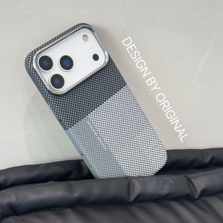 Thích hợp cho iPhone17Promax Kevlar Họa Tiết Vỏ Điện Thoại Kẻ Sọc 17Pro Sợi Carbon 17 Vỏ Bảo Vệ Hàng Spot