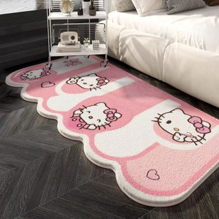 Thảm Trải Sàn Lông Cừu Cashmere Mềm Mại Hello Kitty, Thảm Dài Chùi Chân Decor Phòng Ngủ/Phòng Khách