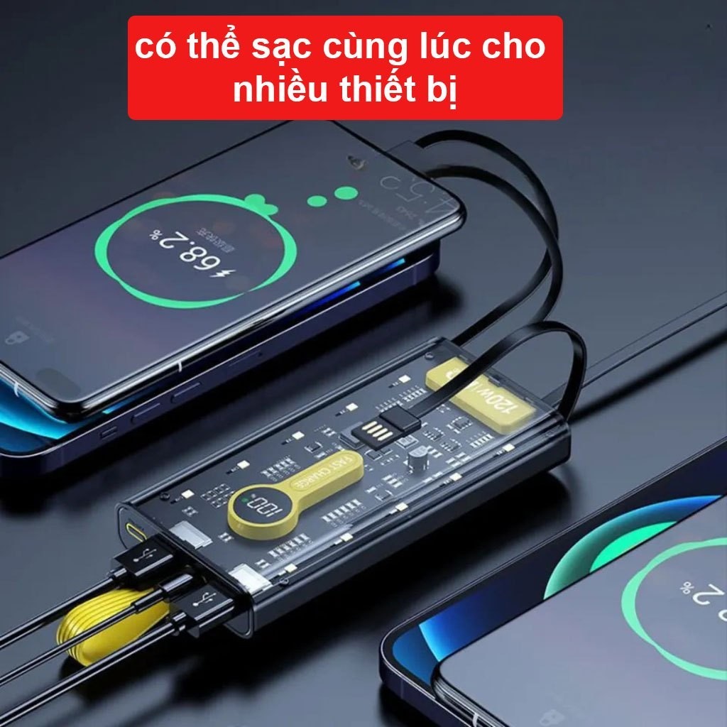 Pin sạc dự phòng 50000mAh Sạc nhanh 22.5W tích hợp dây sạc tiện lợi bảo hành 12 tháng