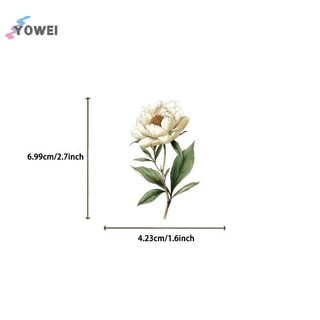 YOWEI 50 Cái Đề Can Chống Thấm Nước Retro Nhánh Dài Hoa Dán Nhựa Hành Lý Hướng Dẫn Sử Dụng Chất Liệu Retro Hoa Trang Trí VN