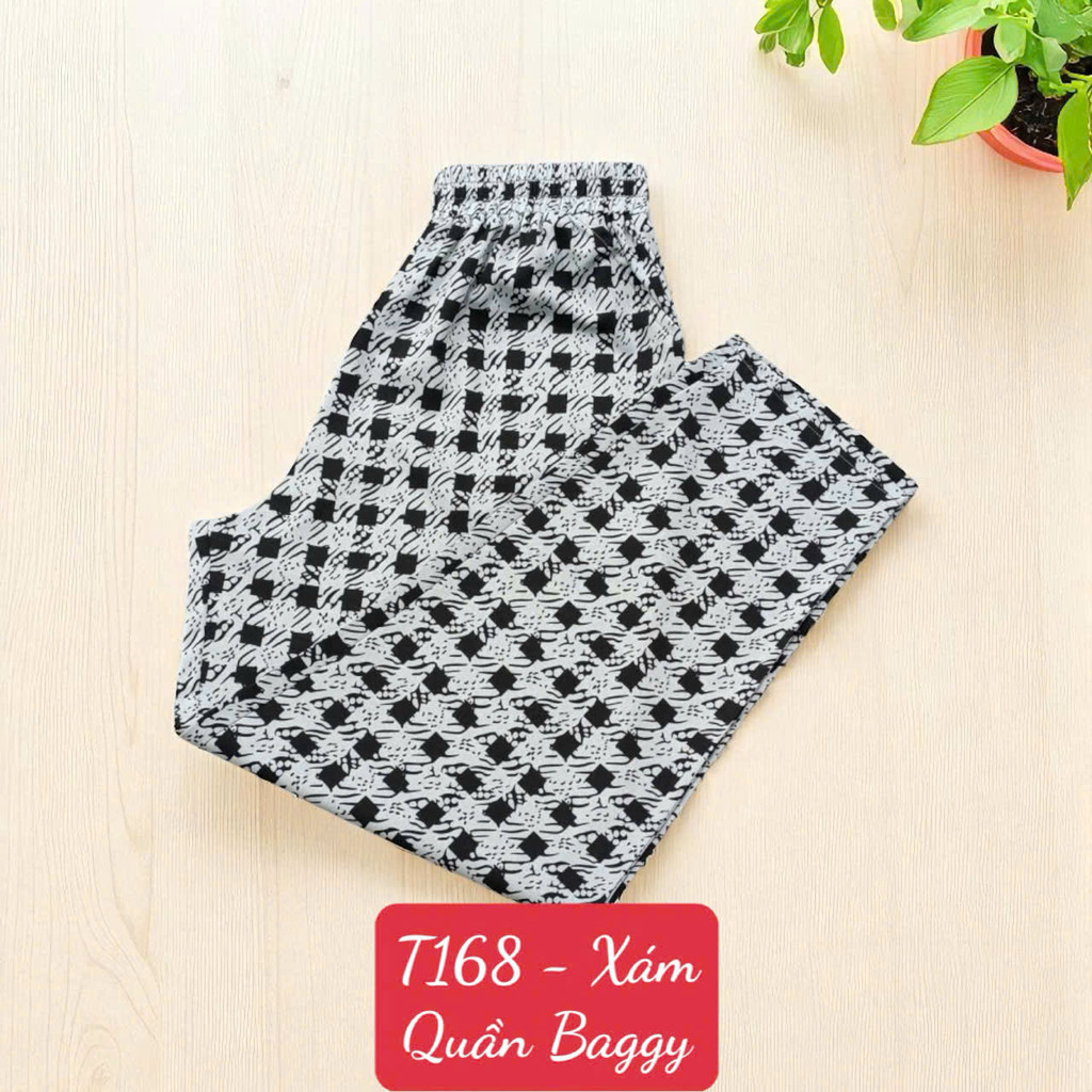 T168 Quần Baggy - Vải Lụa Mango - Dài quần 92cm - Ống 16cm