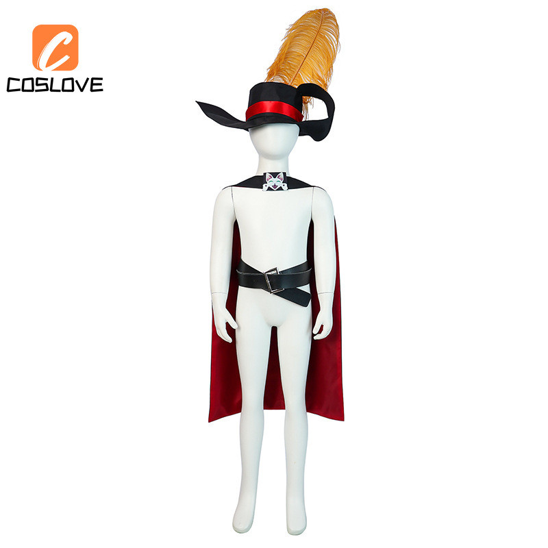 Anime Puss in Boots 2 Mèo Cosplay Quần Áo Trọn Bộ Trang Phục Trang Phục Cho Trẻ Em Áo Dài Có Mũ Halloween Đảng Cosplay