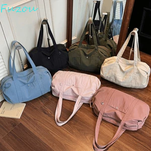 Túi đeo vai bằng Nylon FUJIOU, Túi Tote công suất lớn nhẹ đa chức năng, Túi xách nữ có dây kéo nhiều màu thanh lịch