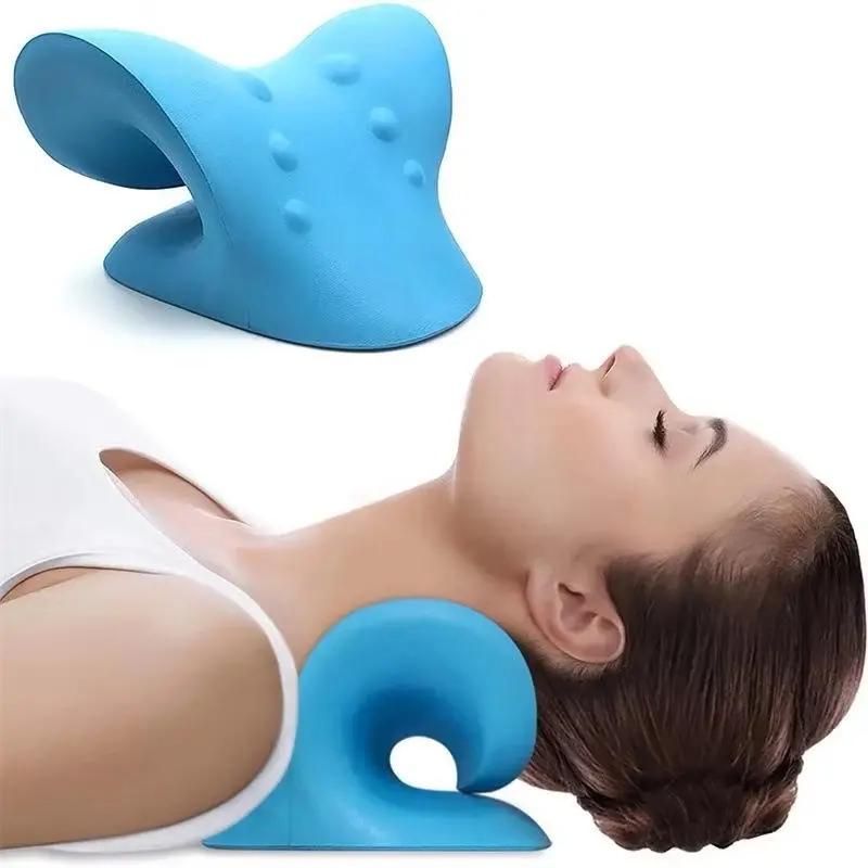 Gối Massage Cổ Vai Gáy - Gối Cổ Chất Liệu Cao Su Non Hỗ Trợ Giãn Cơ, Giảm Đau Mỏi, Thư Giãn Cột Sống Tại Nhà